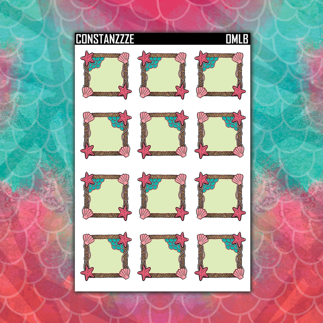 Red Mermaid Box Sticker Sheet