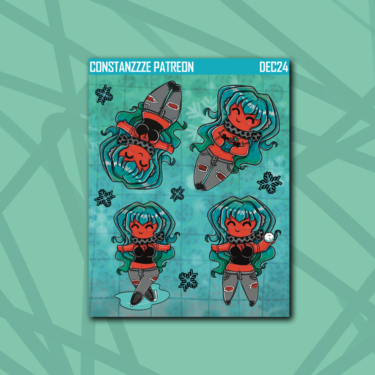 Spooky Winter Red Deco Sticker Sheet