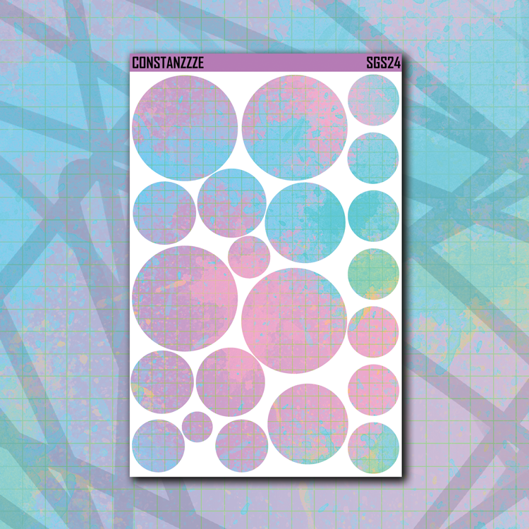 Pastel Pattern Circle Sticker Sheet