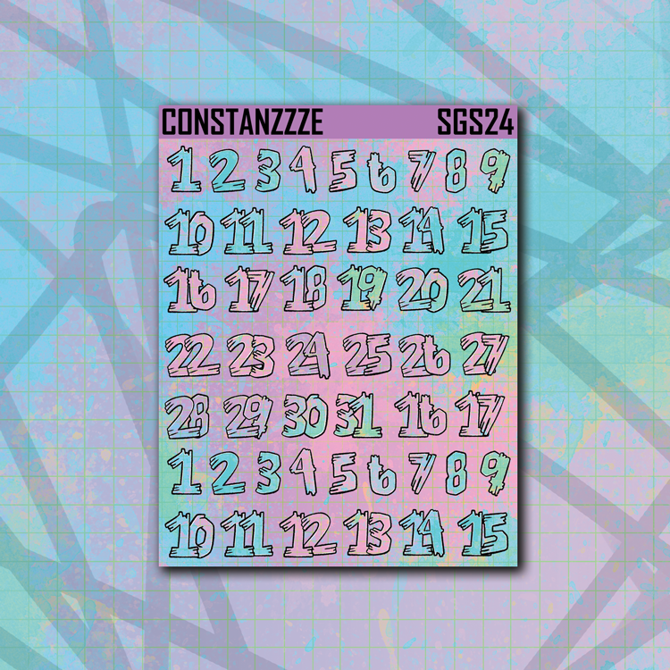 Pastel Pattern Small Zombie Number Sticker Sheet – Constanzzze