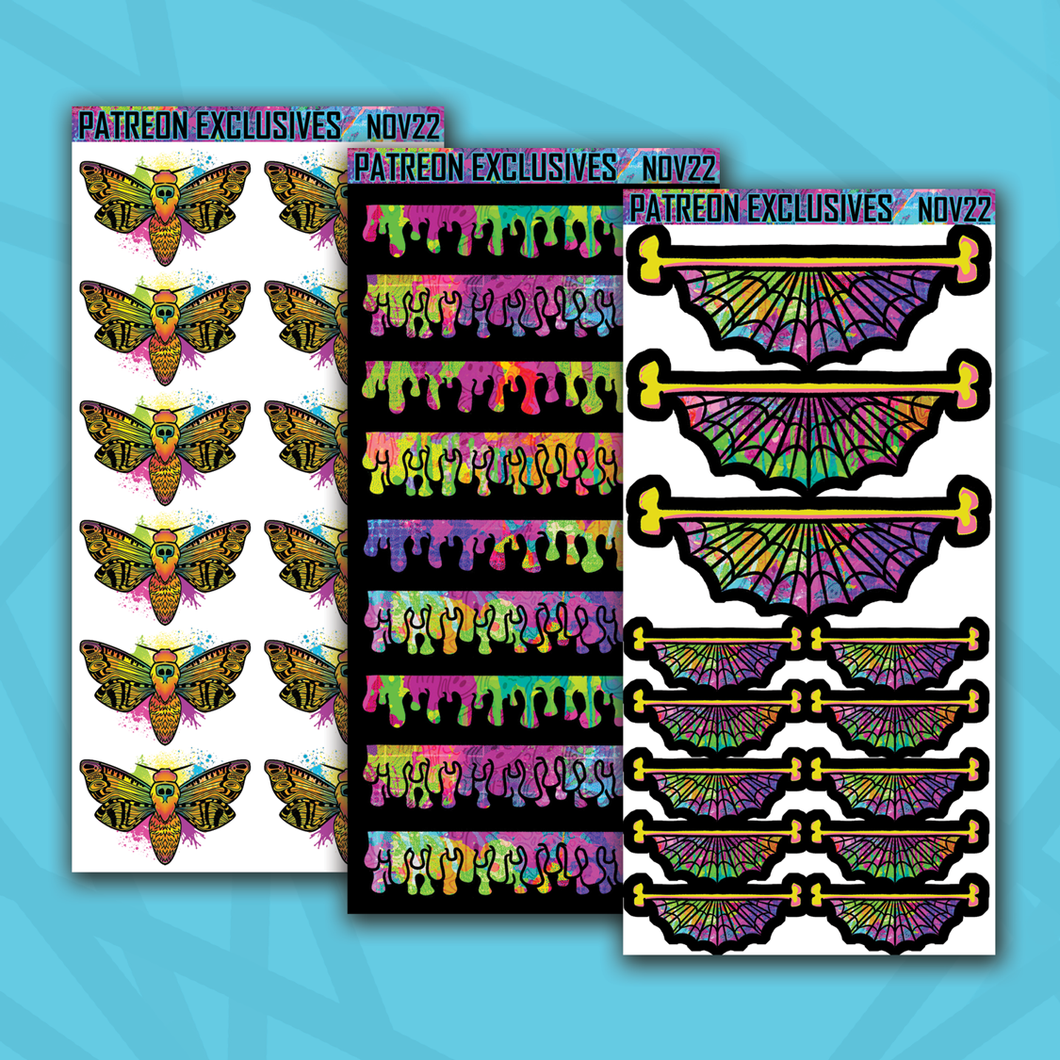 Spooky All Year Headers and Moth Deco Sticker Sheets