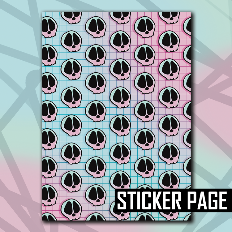 Celebration Skull Pattern Sticker Page