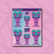 Load image into Gallery viewer, Love Zombie Racer Buns Llama Sticker Sheet
