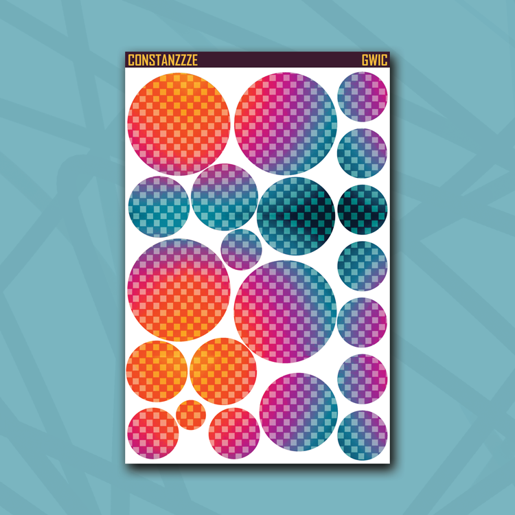 Race to Wild Small Checker Circle Sticker Sheet