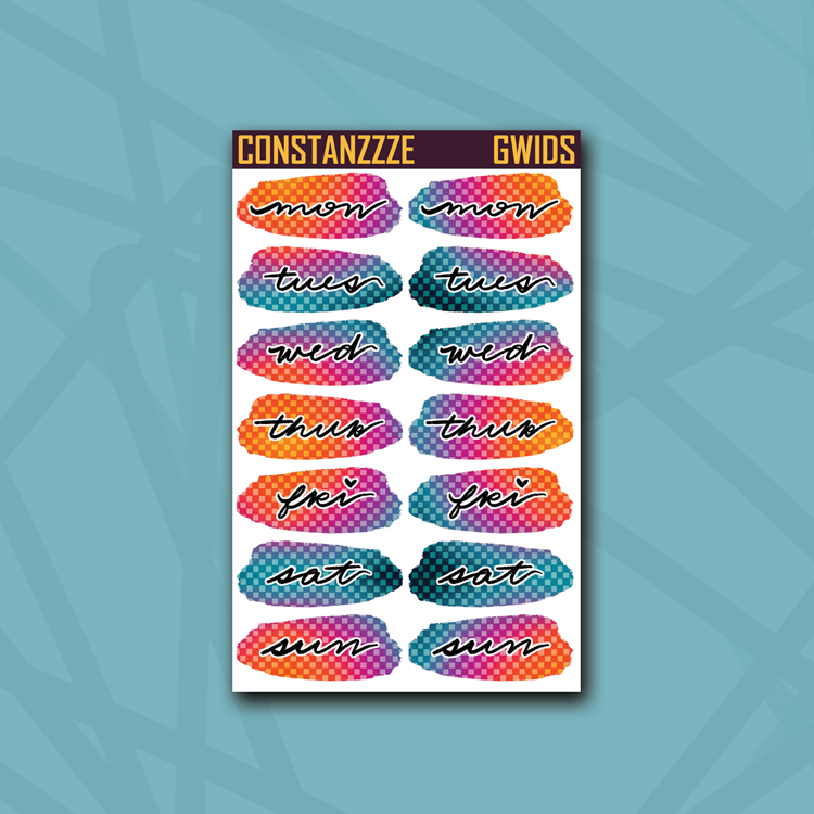 Race to Wild Small Checker Day Swatch Sticker Sheet