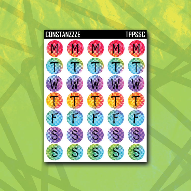 Planner Party Small Circle Day Sticker Sheet