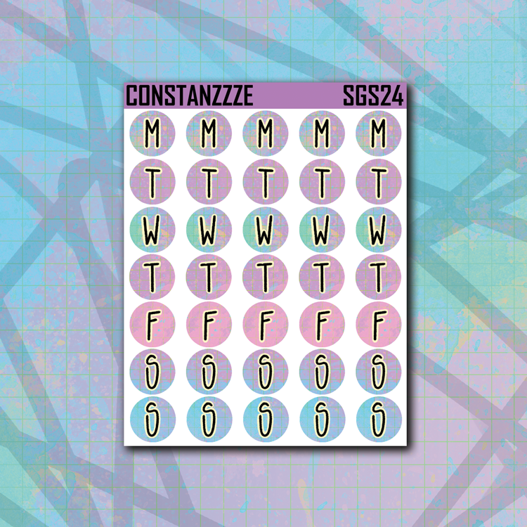 Pastel Pattern Small Circle Day Sticker Sheet