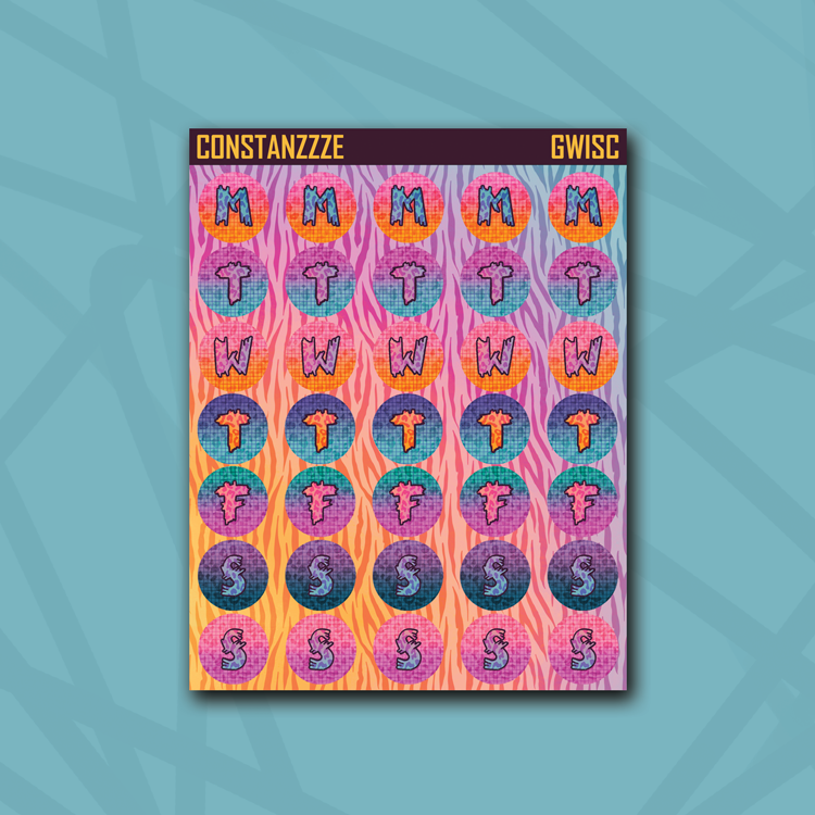 Race to Wild Small Circle Day Sticker Sheet