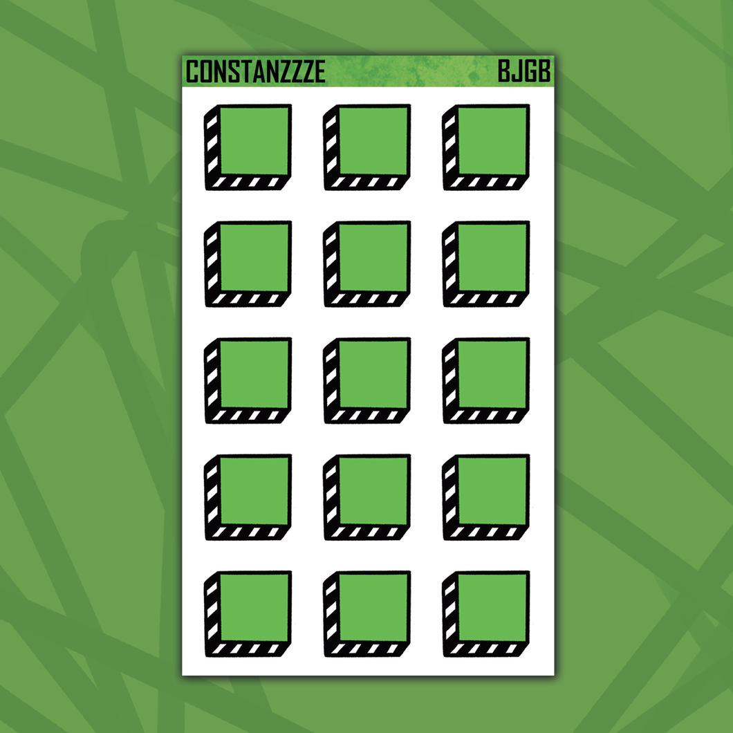 Small Green 3D Box Sticker Sheet