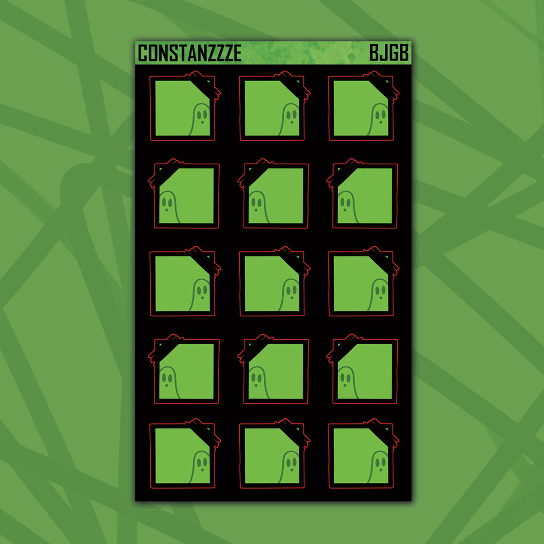 Small Green Ghostie Box Sticker Sheet