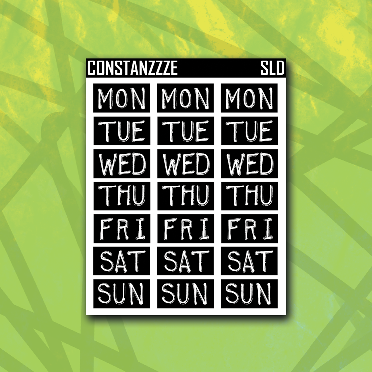 Label Days of the Week Sticker Sheet