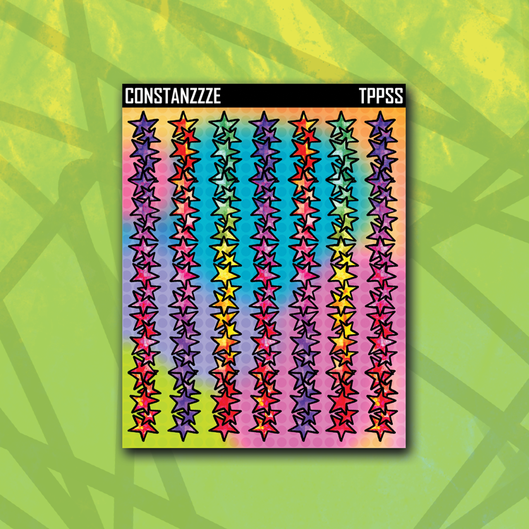 Rainbow Party Star Strip Sticker Sheet