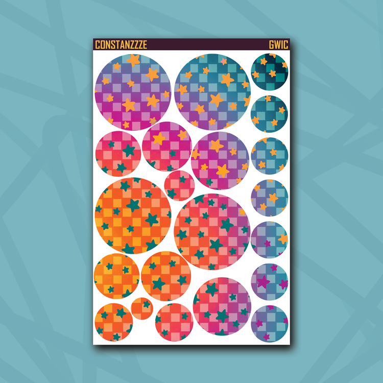 Race to Wild Star Checker Circle Sticker Sheet