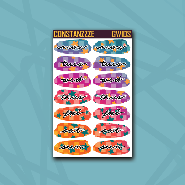 Race to Wild Star Checker Day Swatch Sticker Sheet