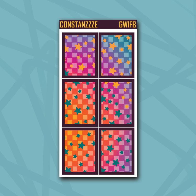 Race to Wild Star Checker Full Box Sticker Sheet