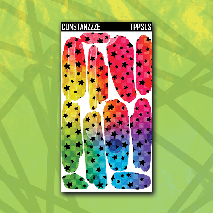 Rainbow Star Checker Large Swatch Sticker Sheet