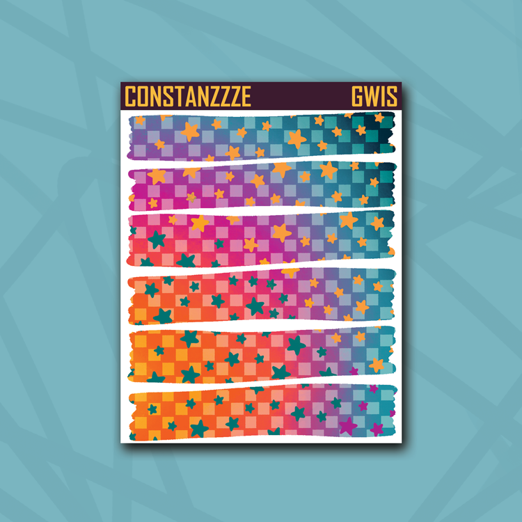 Race to Wild Star Checker Strippies Sticker Sheet – Constanzzze
