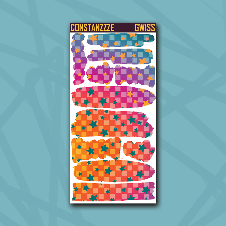 Race to Wild Star Checker Swatch and Strippies Sheet