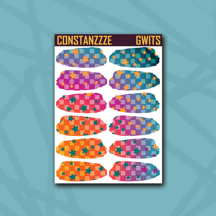 Race to Wild Star Checker Medium Swatch Sticker Sheet