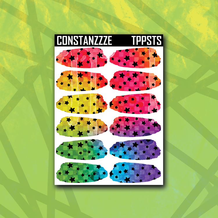 Rainbow Star Checker Medium Swatch Sticker Sheet