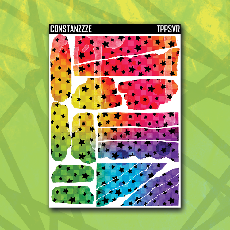 Rainbow Star Checker Variety Swatch and Rippies Sheet