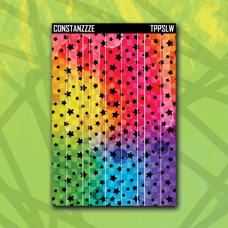 Rainbow Star Checker Washi Strip Sticker Sheet