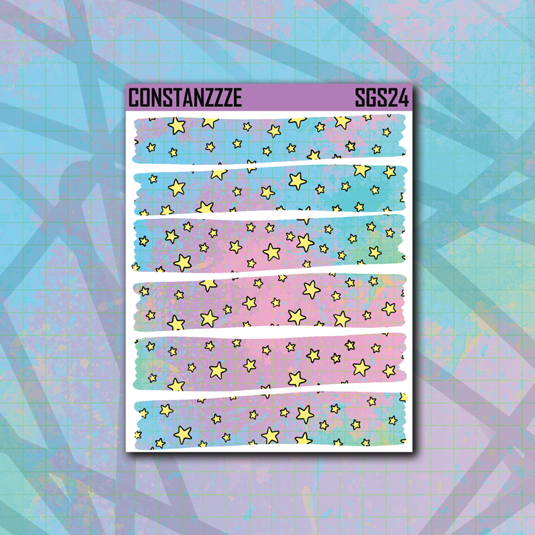 Pastel Star Strippies Sticker Sheet