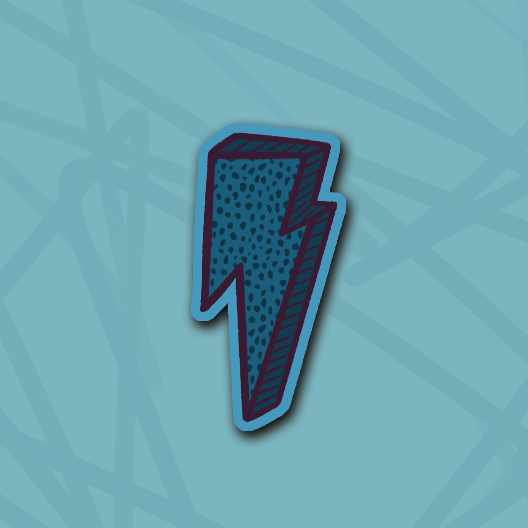 Blue Cheetah Bolt Die Cut