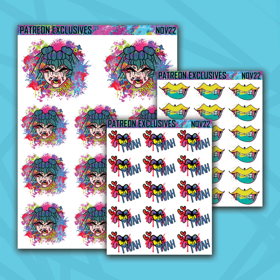 Spooky All Year Blue Hair Boo Bitch Deco Sticker Sheets