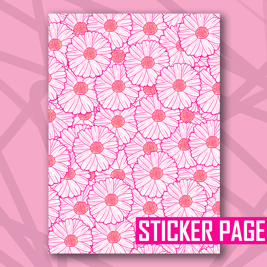 White Daisy Sticker Page