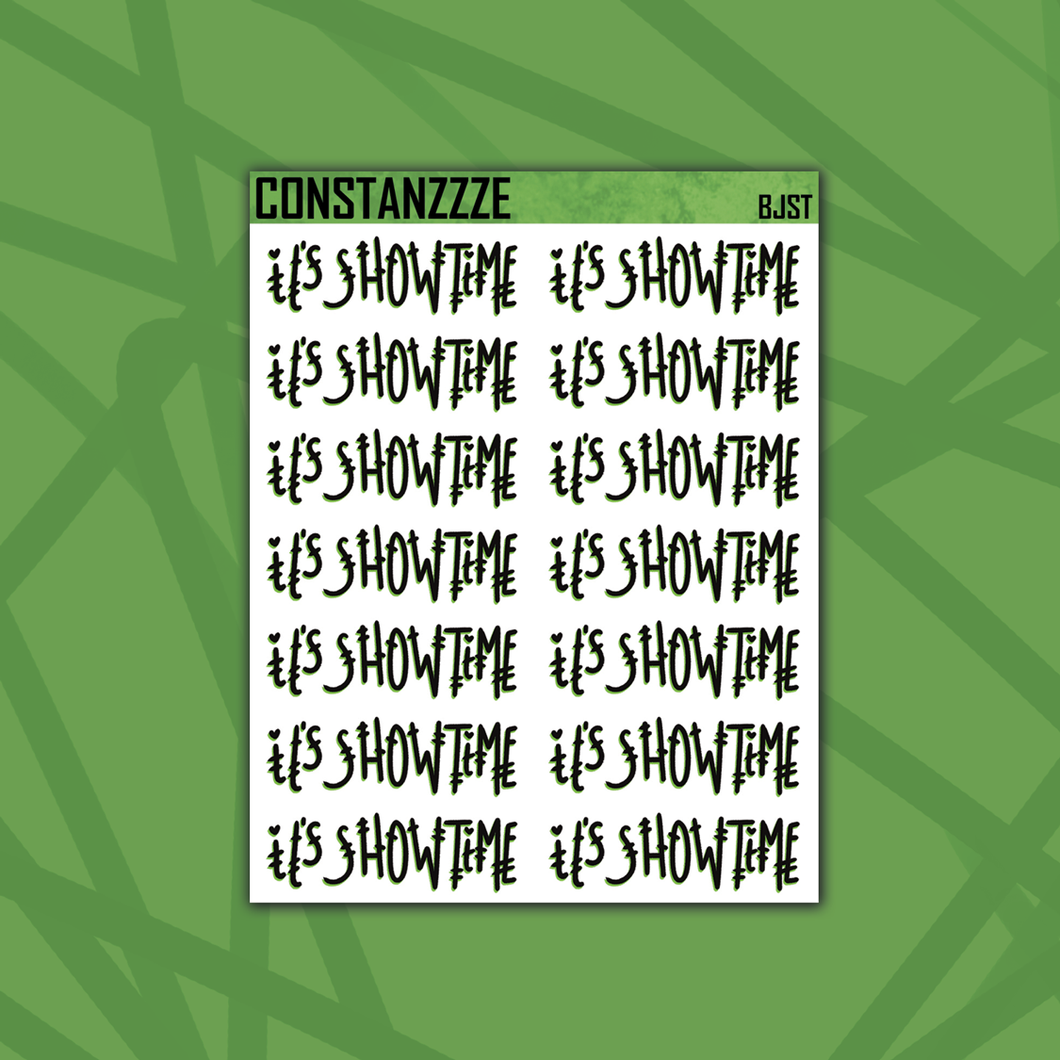 Showtime Lettered Sticker Sheet