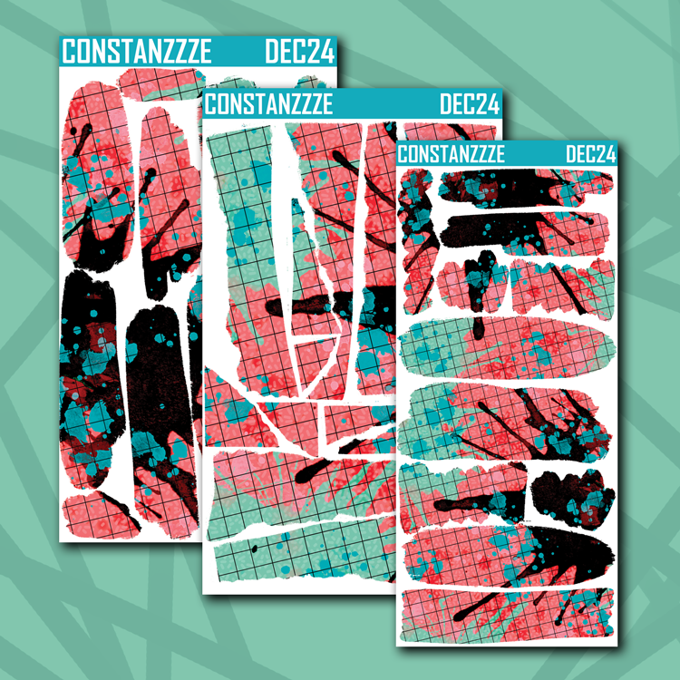 Winter Splatter Themed Layering Sheets