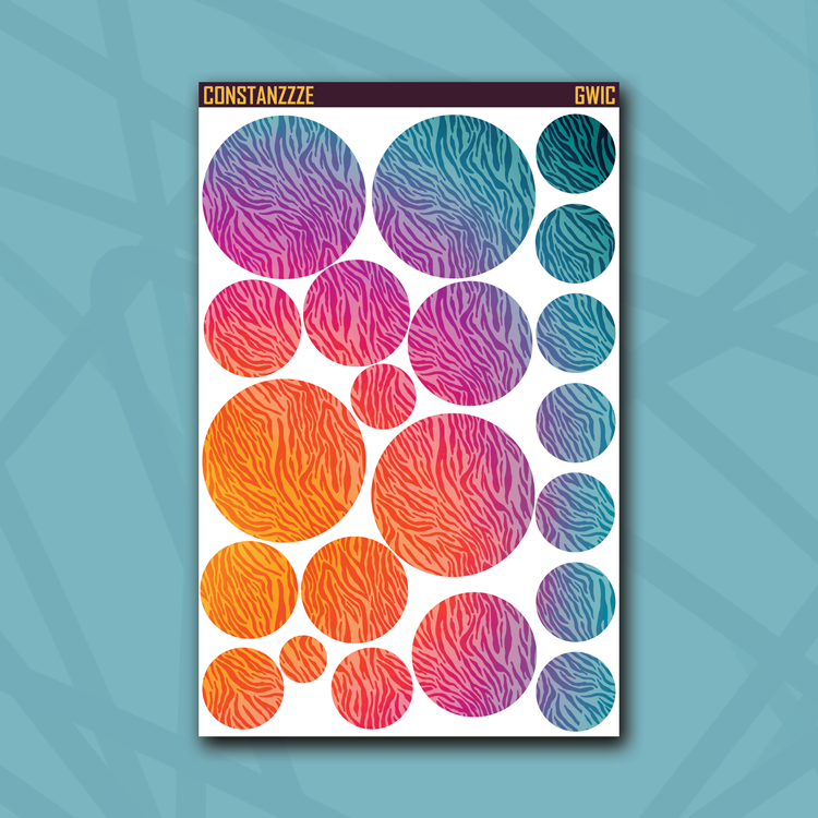 Race to Wild Zebra Circle Sticker Sheet