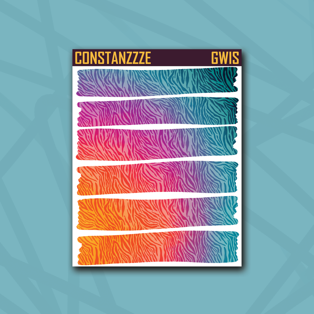 Race to Wild Zebra Strippies Sticker Sheet