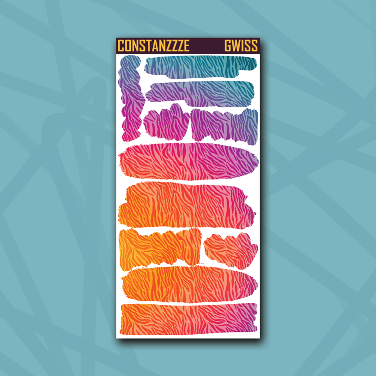 Race to Wild Zebra Swatch and Strippies Sheet