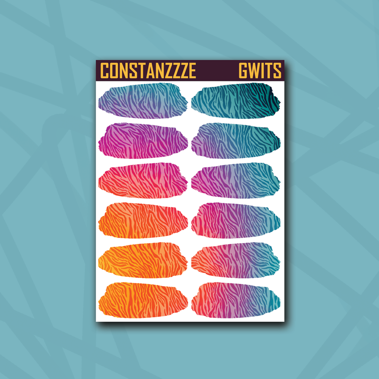 Race to Wild Zebra Medium Swatch Sticker Sheet