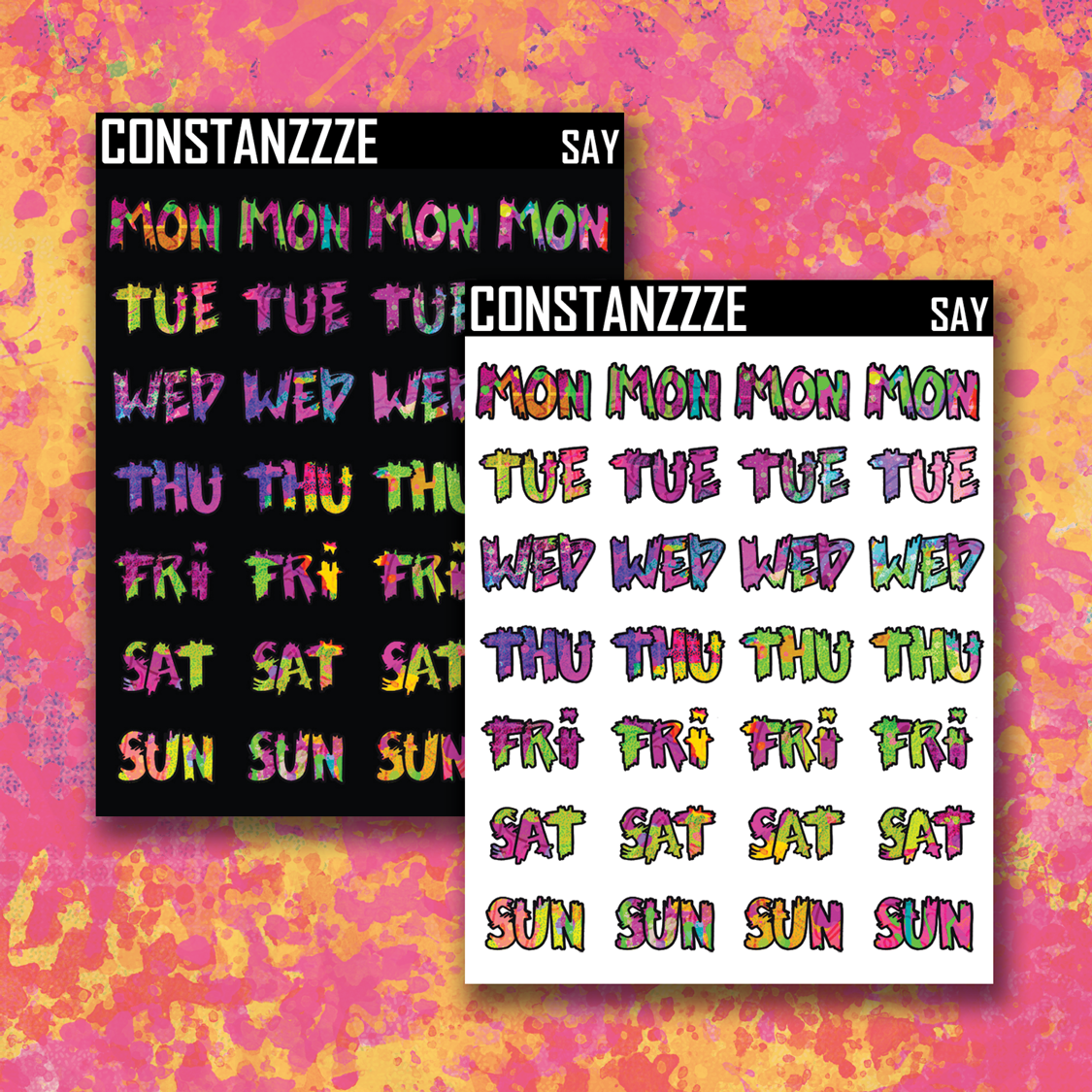 Spoofee Week Spooky All Year Ghostie Splatter Small Zombie Days of the Week Sticker ...