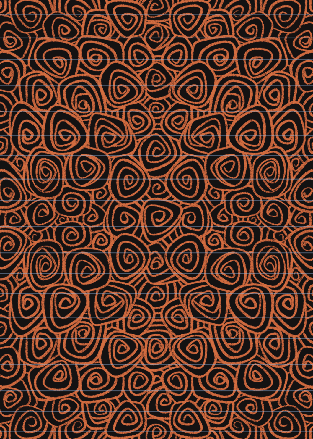 Traditional Orange Swirlies On Black Reusable Sticker Book