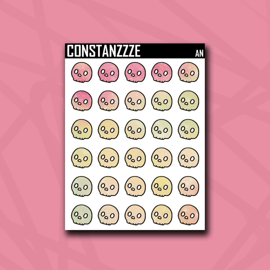 Andromeda Galaxy Skullie Sticker Sheet