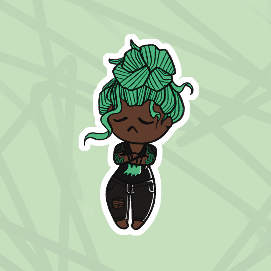 Edgy Chibi Ugh Die Cut (Dark Skin Tone)