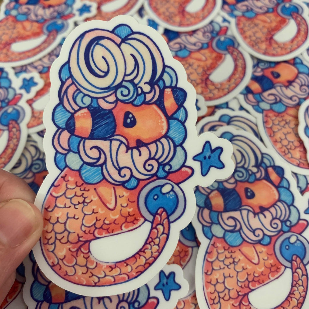 Fluffy Mermaid Vinyl Sticker