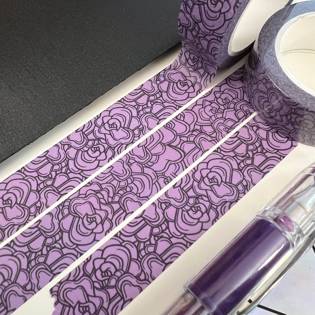 Purple Roses Washi Tape 15mm