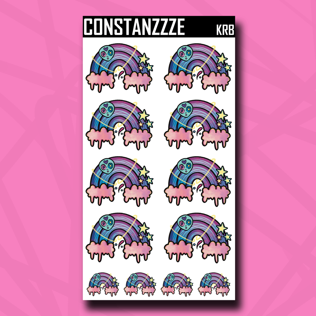 Jumbo Kandi Alien Rainbow Sticker Sheet