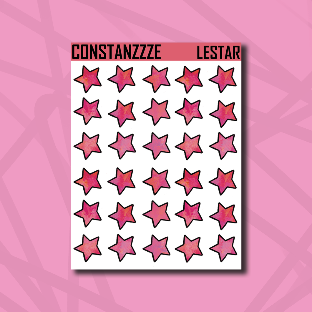 Lesbian Pride Star Sticker Sheet