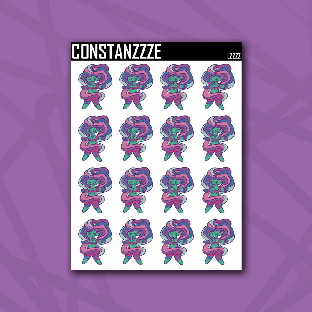 Love Zombie Chibi Drained Sticker Sheet