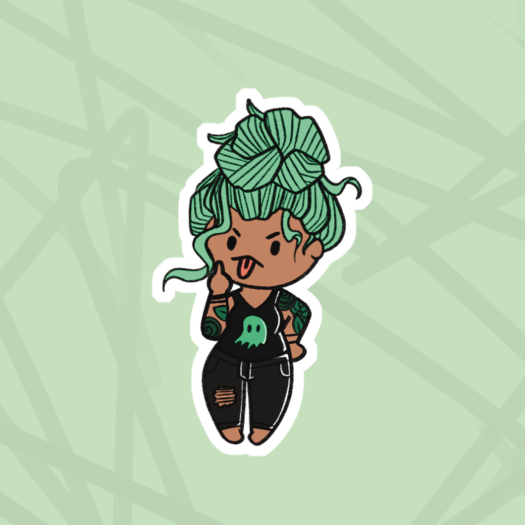 Edgy Chibi F*** You Die Cut (Medium Skin Tone)