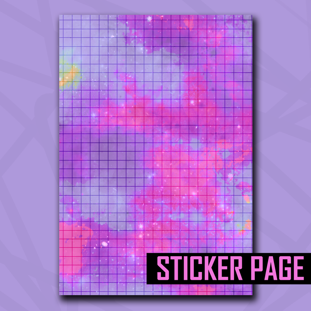 Pink Kandi Grid Galaxy Sticker Page