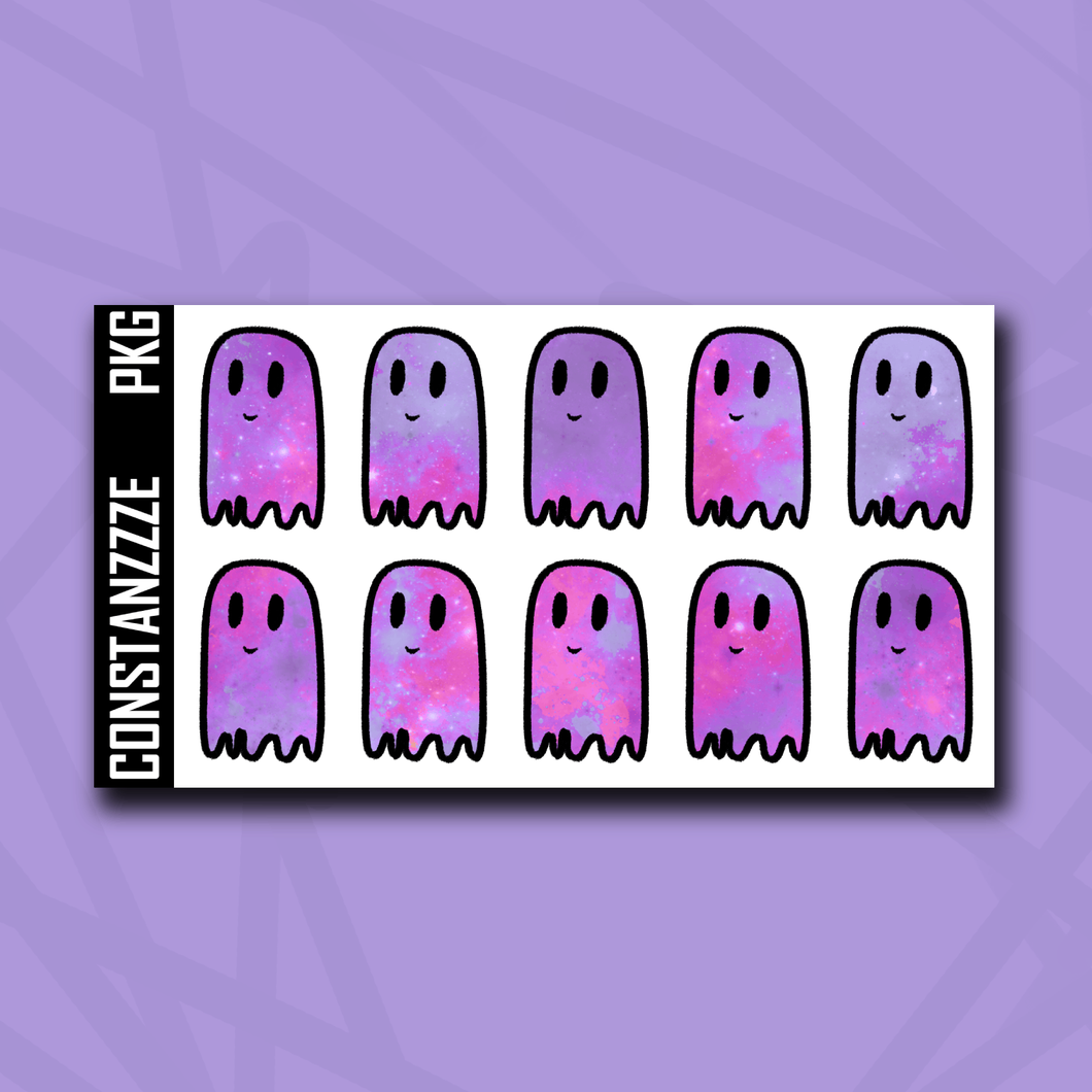 Pink Kandi Galaxy Ghostie Notes Sticker Sheet