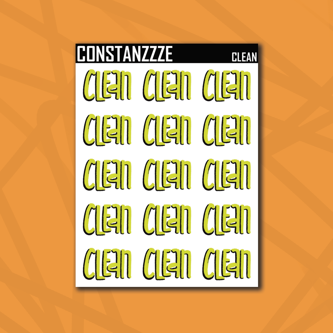 Clean Lettering Sticker Sheet