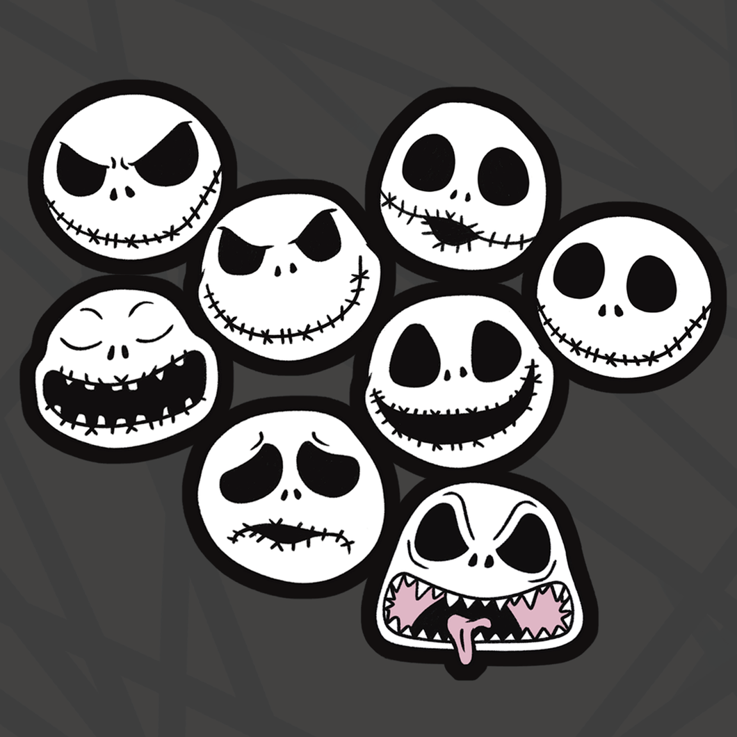 Jack Head Die Cuts Black Background (Choose your design)